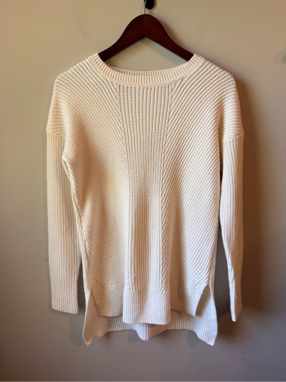 Athleta Merino Wool Blend Textured Sweater – Cream/Ivory – Women's XSmall